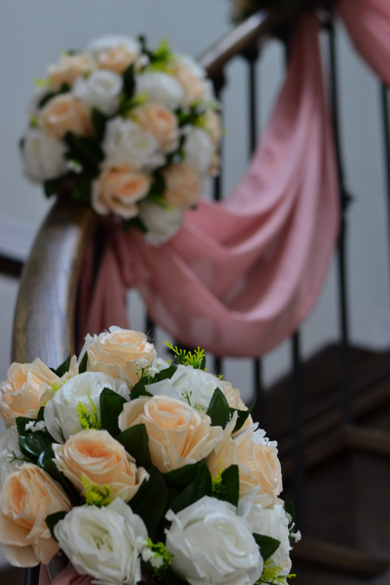 A floral garland detail